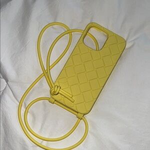 Bottega Veneta Yellow Intrecciato Crossbody Phone Case